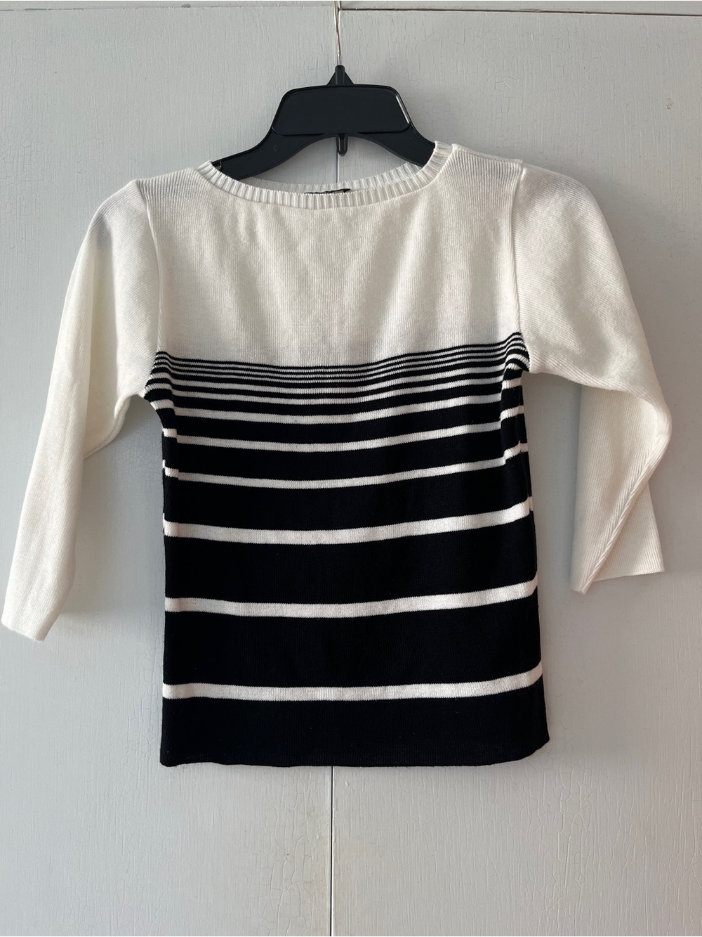 Classic Black & White Striped Long Sleeve Top
